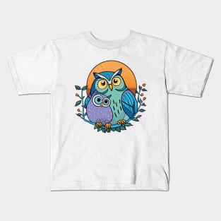 mommy and baby owl Kids T-Shirt